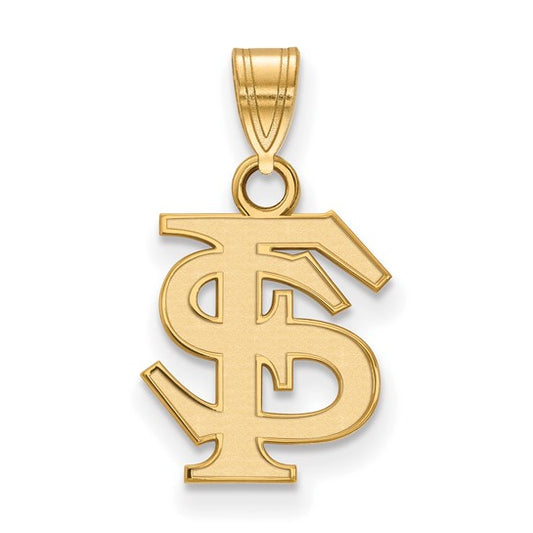 10kt Yellow Gold LogoArt Florida State University F-S Small Pendant