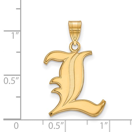14kt Yellow Gold LogoArt University of Louisville Letter L Large Pendant