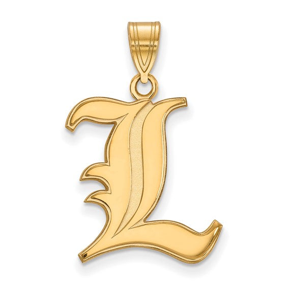 14kt Yellow Gold LogoArt University of Louisville Letter L Large Pendant