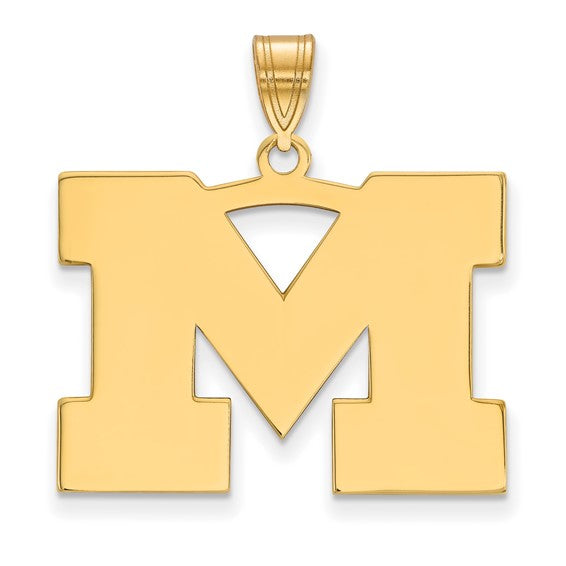 14kt Yellow Gold LogoArt University of Michigan Letter M Large Pendant
