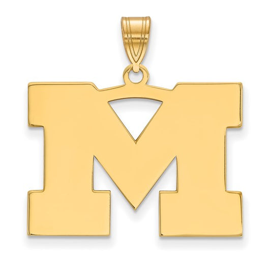 14kt Yellow Gold LogoArt University of Michigan Letter M Large Pendant