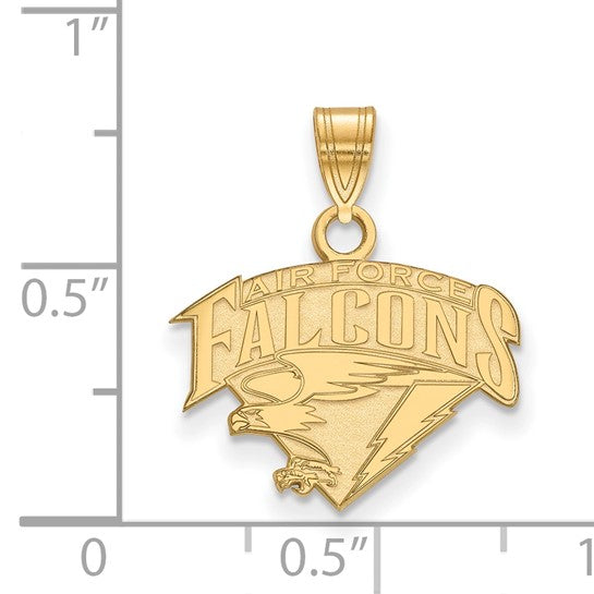 10kt Yellow Gold LogoArt United States Air Force Academy Falcons Small Pendant