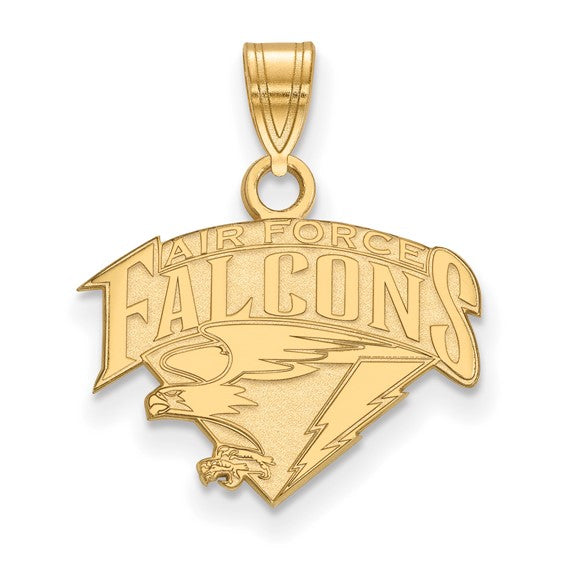 10kt Yellow Gold LogoArt United States Air Force Academy Falcons Small Pendant