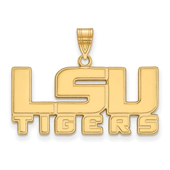 14kt Yellow Gold LogoArt Louisiana State University L-S-U Tigers Medium Pendant