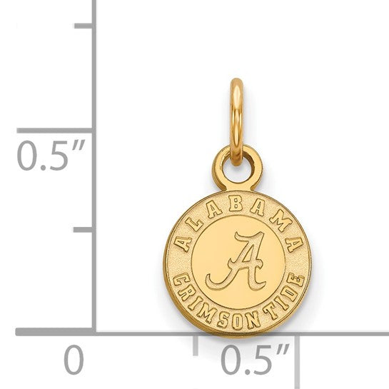 14kt Yellow Gold LogoArt University of Alabama Crimson Tide Extra Small Disc Pendant
