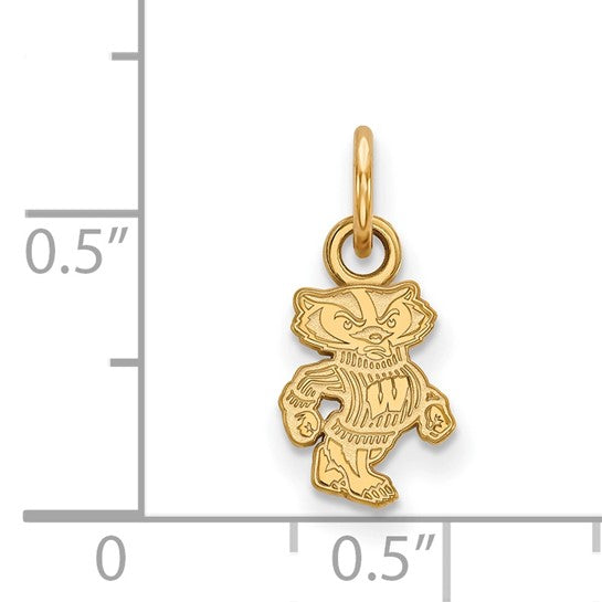 14kt Yellow Gold LogoArt University of Wisconsin Badger Extra Small Pendant