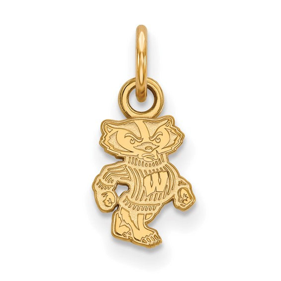 14kt Yellow Gold LogoArt University of Wisconsin Badger Extra Small Pendant