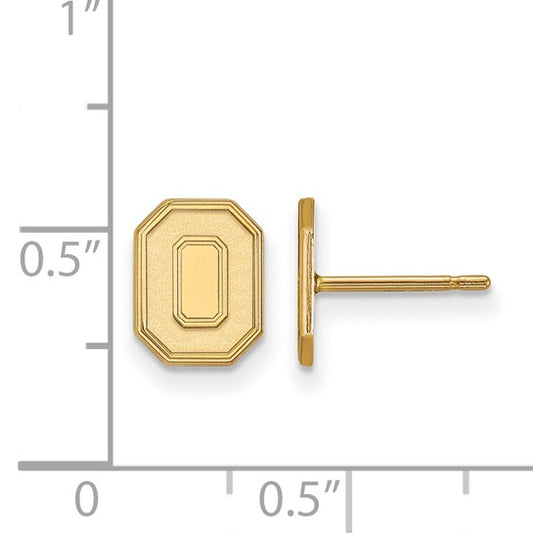 14kt Yellow Gold LogoArt The Ohio State University Letter O Extra Small Post Earrings
