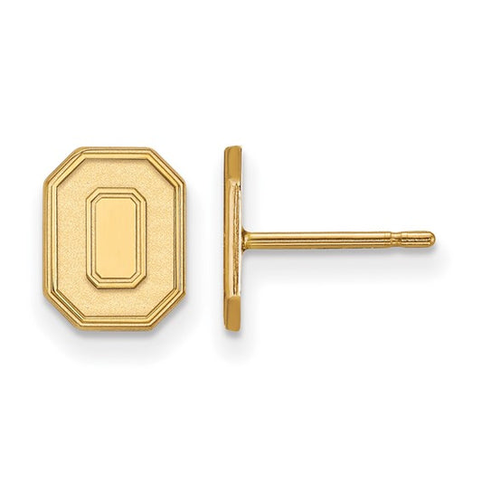 14kt Yellow Gold LogoArt The Ohio State University Letter O Extra Small Post Earrings