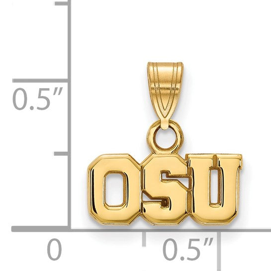10kt Yellow Gold LogoArt The Ohio State University O-S-U Small Pendant