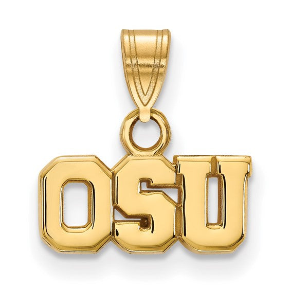 10kt Yellow Gold LogoArt The Ohio State University O-S-U Small Pendant