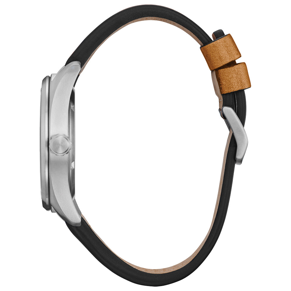 Men's Citizen Eco-Drive® Avion Super Titanium™ Leather Strap Watch with Green Dial