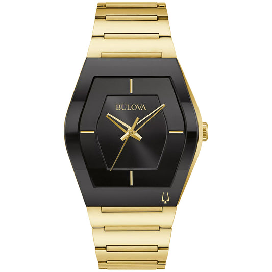 Men's Bulova Large Gemini Futuro Gold-Tone Stainless Steel Bracelet Watch | 40mm