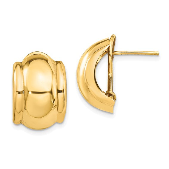 14kt Yellow Gold Polished Fancy Omega Back Post Earrings