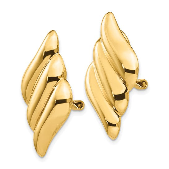 14kt Yellow Gold Non-pierced Fancy Earrings
