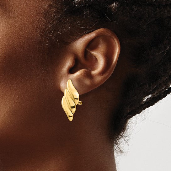 14kt Yellow Gold Non-pierced Fancy Earrings