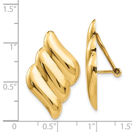 14kt Yellow Gold Non-pierced Fancy Earrings