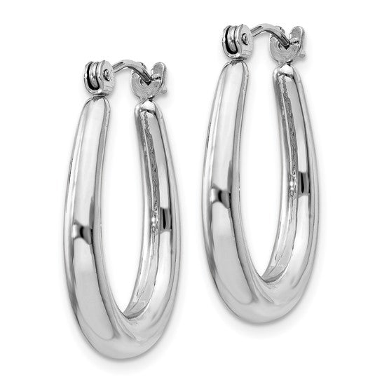 14kt White Gold Polished Hoop Earrings