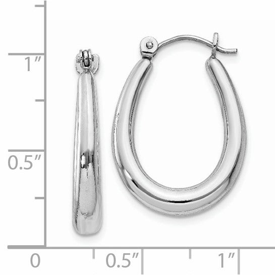 14kt White Gold Polished Hoop Earrings