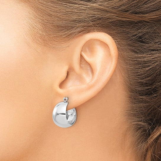 14kt White Gold Polished Hoop Earring Jackets