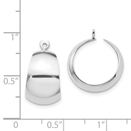 14kt White Gold Polished Hoop Earring Jackets