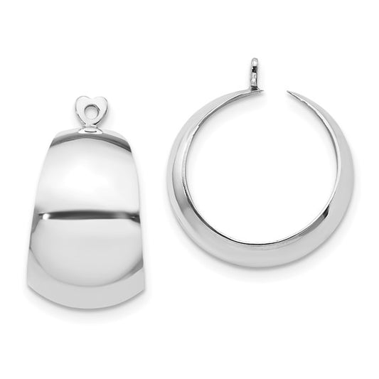 14kt White Gold Polished Hoop Earring Jackets