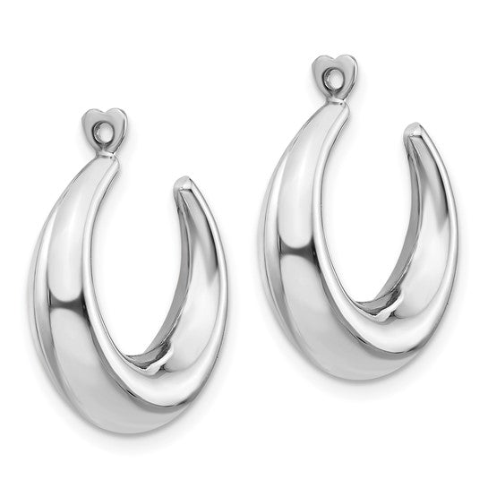 14kt White Gold Polished Hoop Earring Jackets