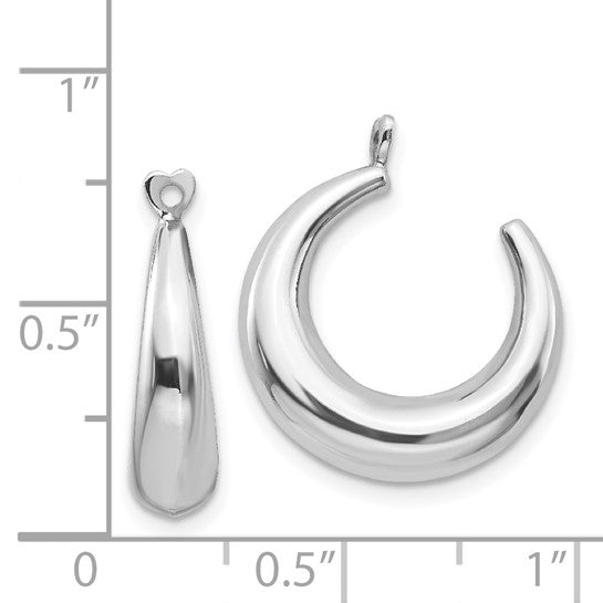 14kt White Gold Polished Hoop Earring Jackets