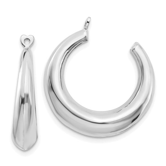 14kt White Gold Polished Hoop Earring Jackets