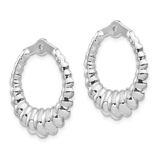 14kt White Gold Scalloped Hoop Earring Jackets