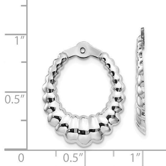 14kt White Gold Scalloped Hoop Earring Jackets