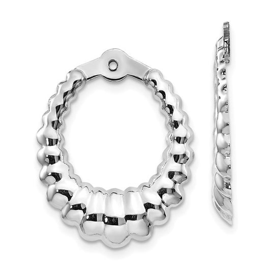 14kt White Gold Scalloped Hoop Earring Jackets