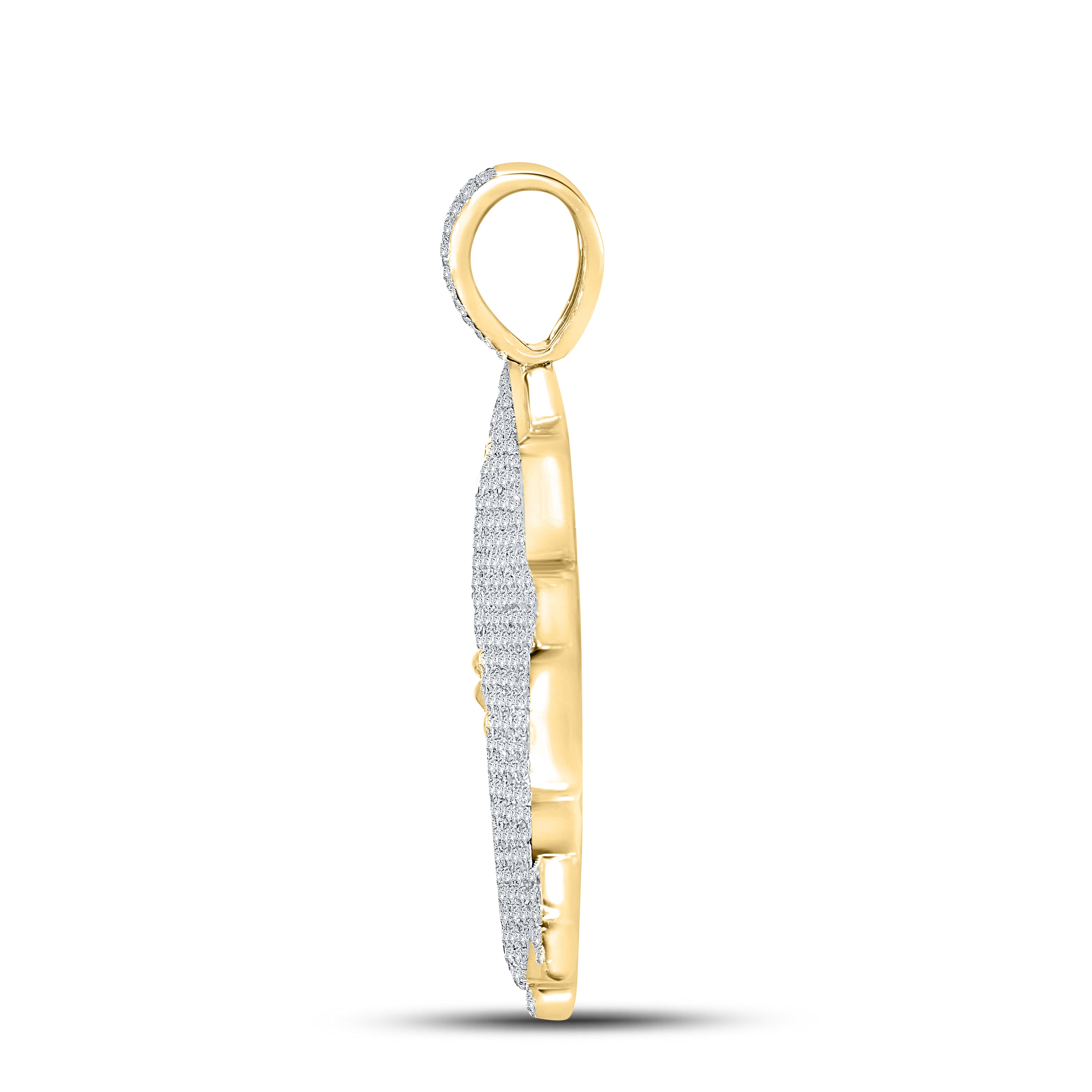 10KT YELLOW GOLD NATURAL DIAMOND 2.23 CTW DOLPHIN CHARM