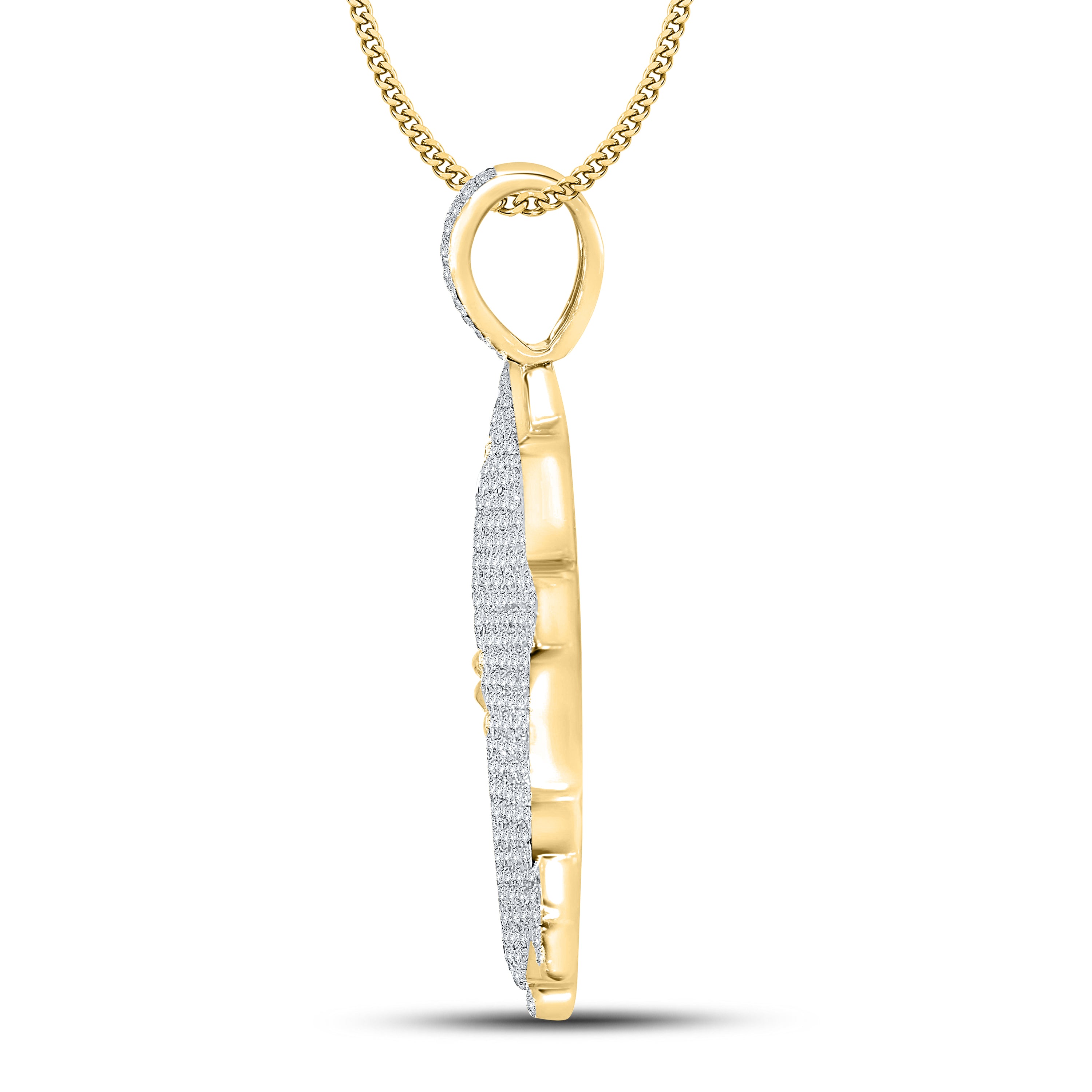 10KT YELLOW GOLD NATURAL DIAMOND 2.23 CTW DOLPHIN CHARM