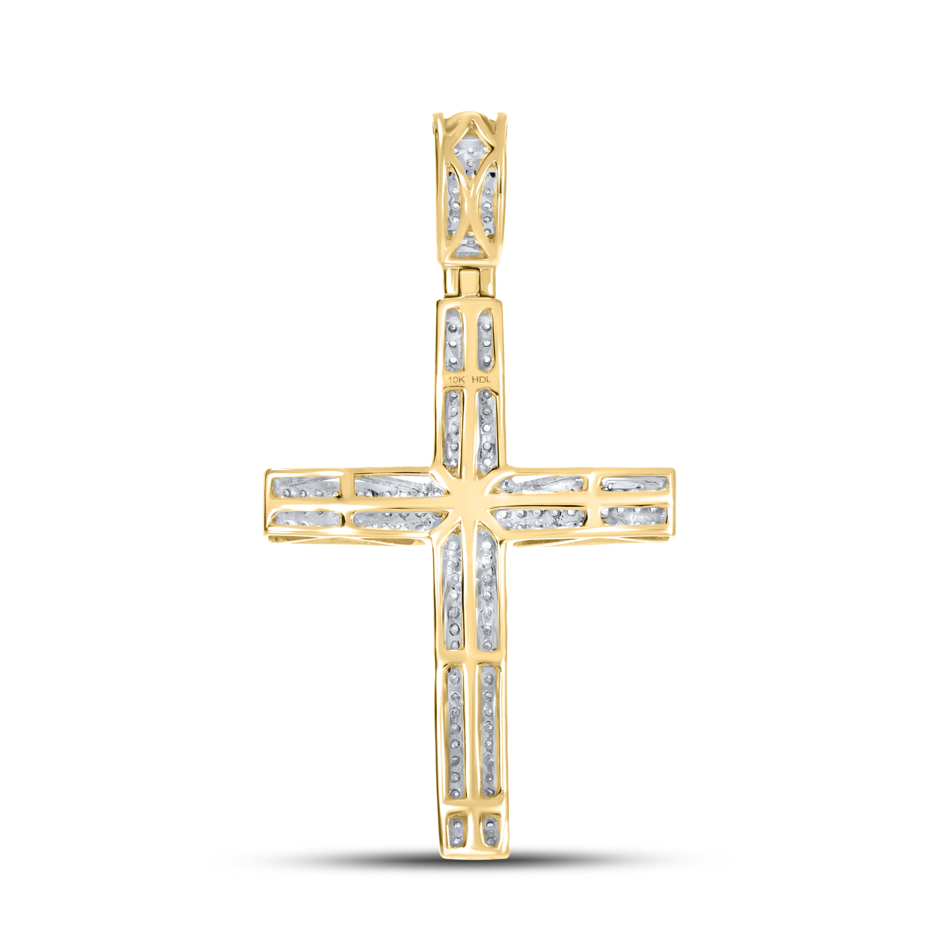 10K YELLOW GOLD DIAMOND CROSS 0.49 CTW