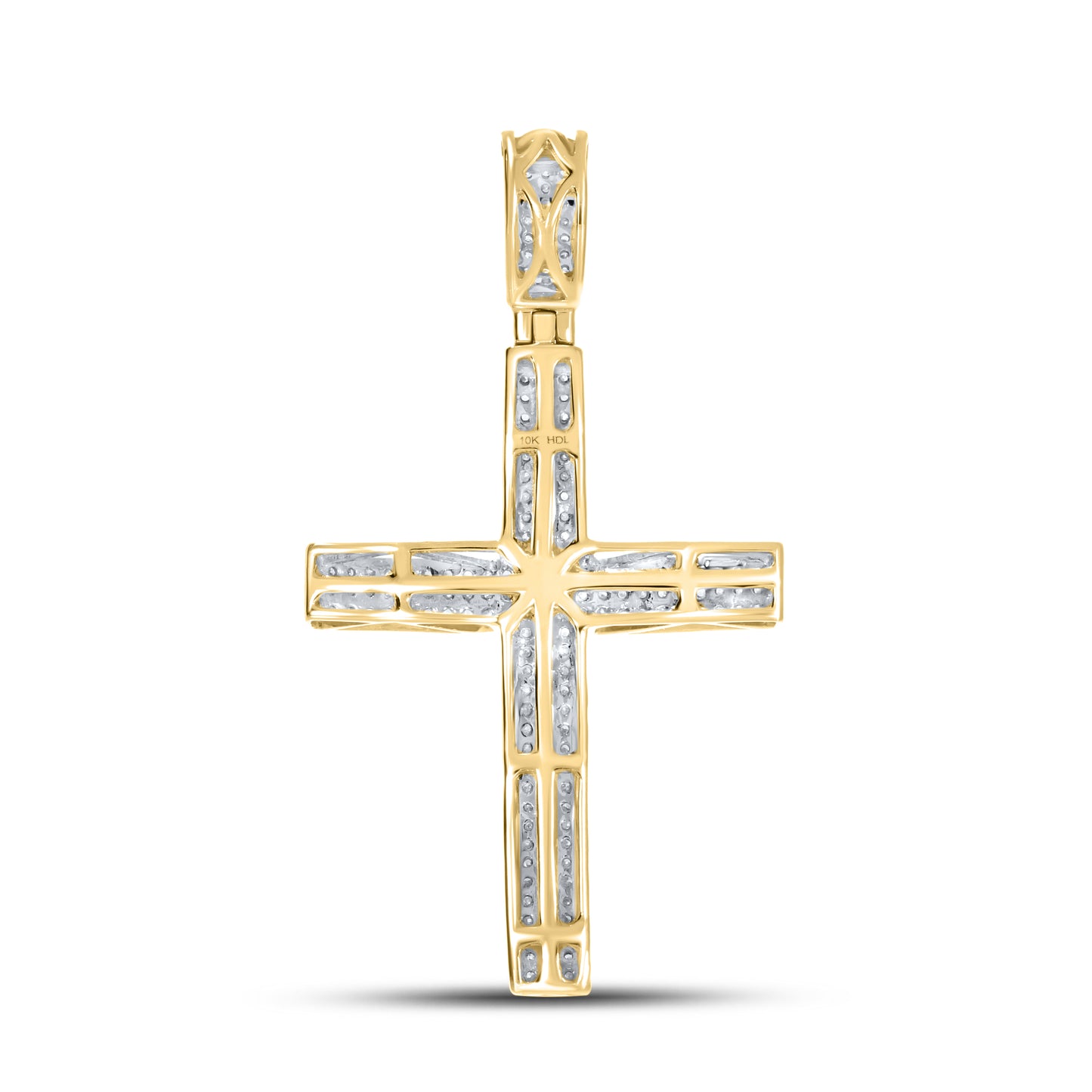 10K YELLOW GOLD DIAMOND CROSS 0.49 CTW
