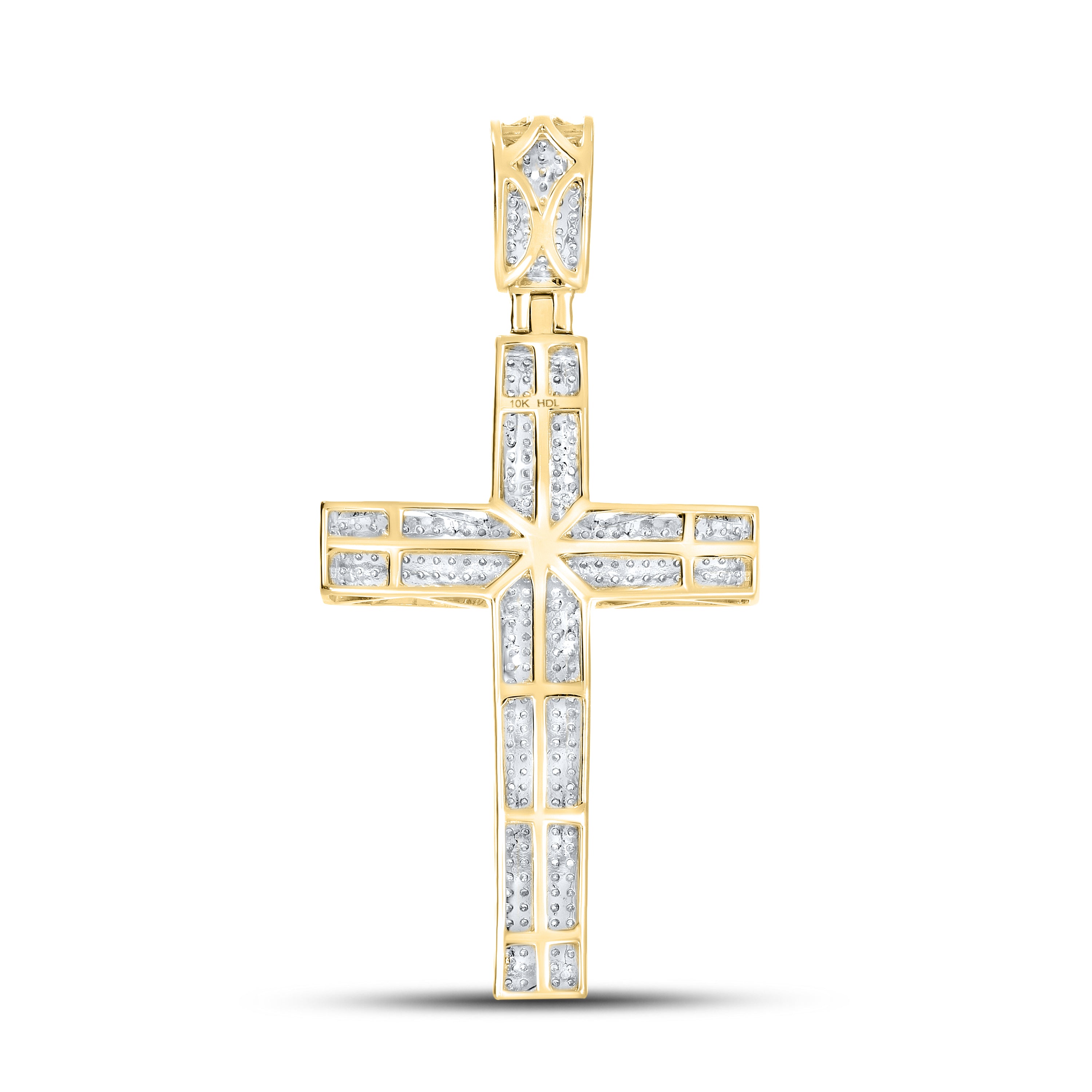 10k Yellow gold 1.00 ctw Diamond Cross Charm