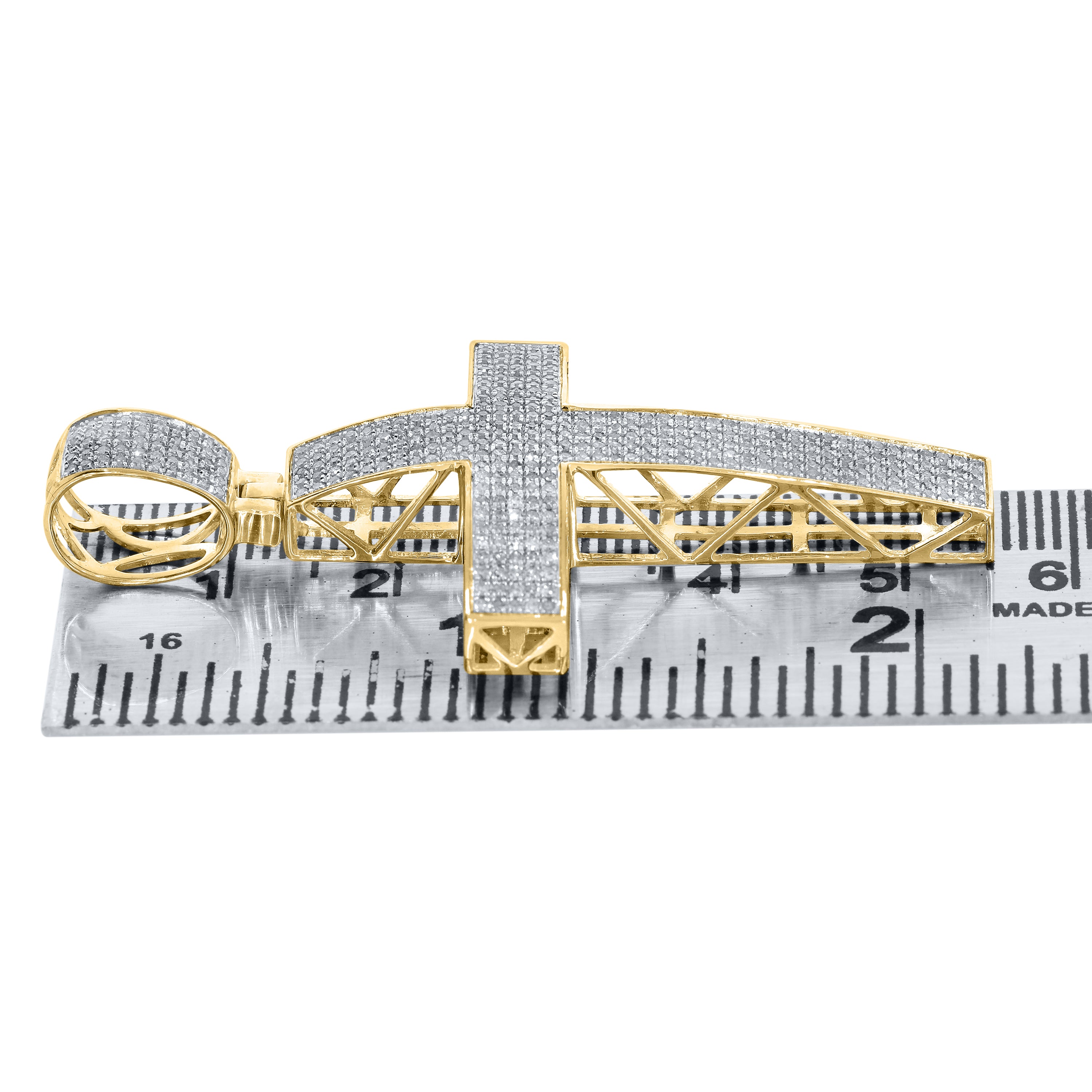 10k Yellow gold 1.00 ctw Diamond Cross Charm