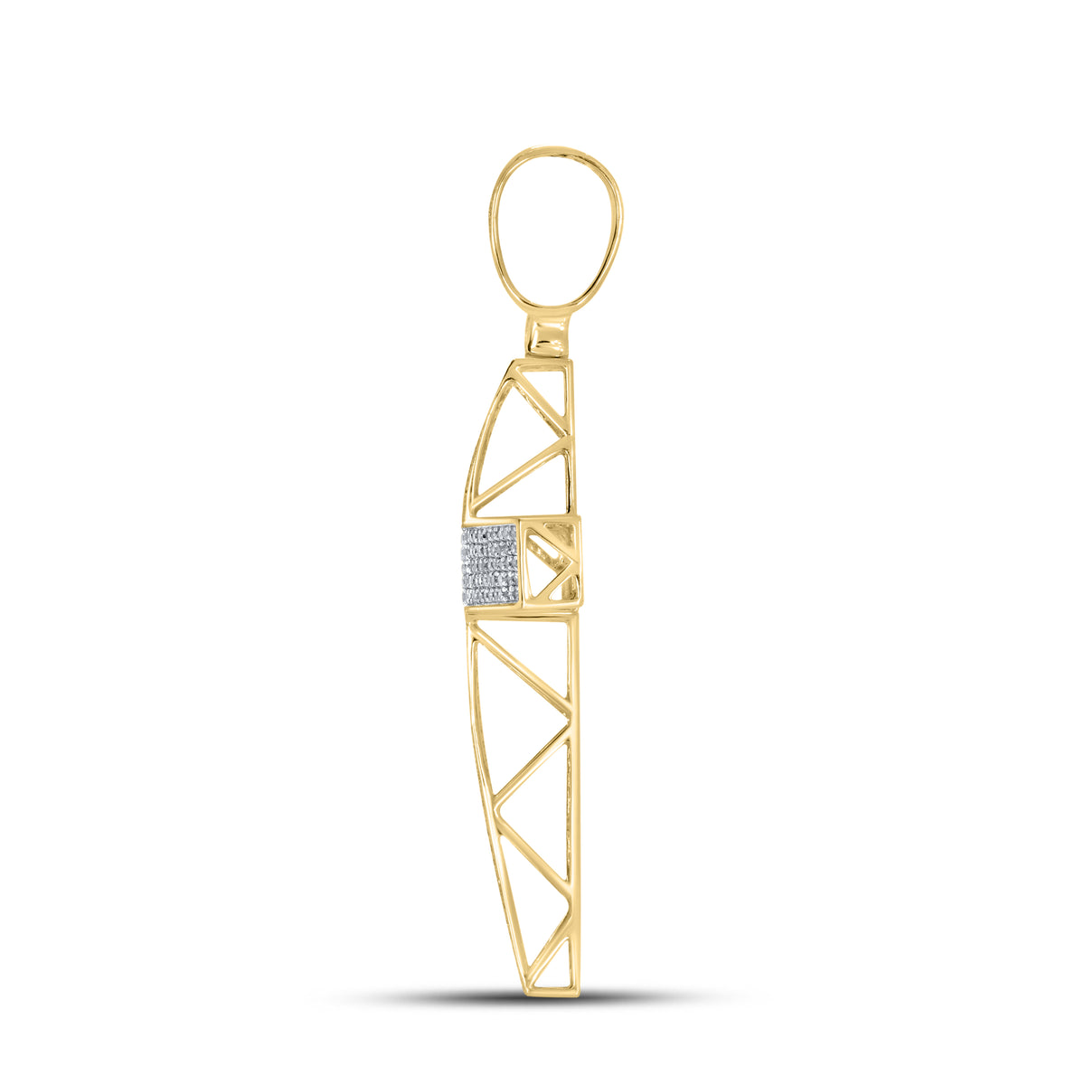 10k Yellow gold 1.00 ctw Diamond Cross Charm