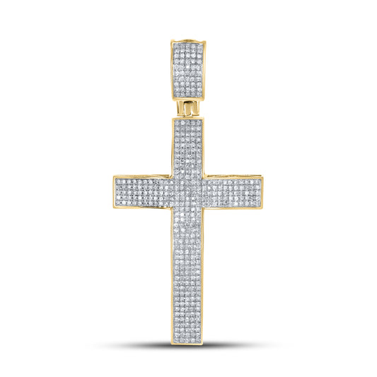 10k Yellow gold 1.00 ctw Diamond Cross Charm