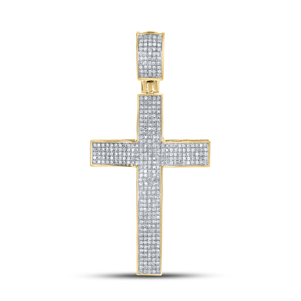1 ctw diamond cross pendant, yellow gold