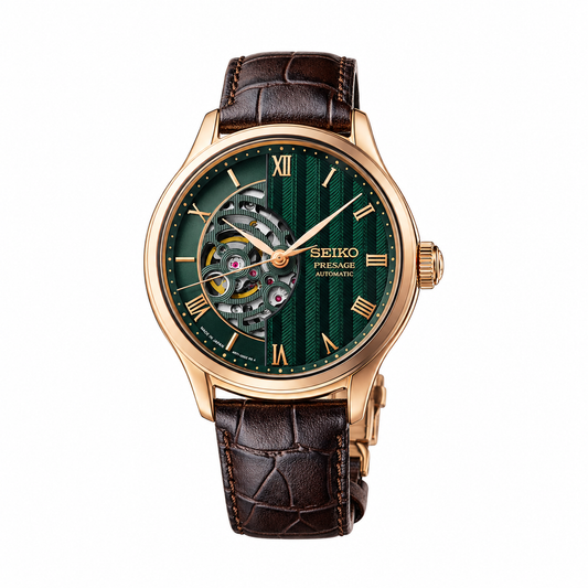 Seiko Presage Japanese Garden HCB007 Men's Green Open Heart Automatic Watch