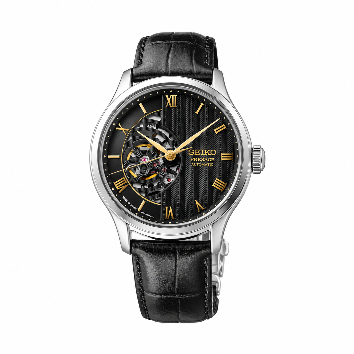 Seiko Presage Japanese Garden HCB008 Men's Black Open Heart Automatic Watch