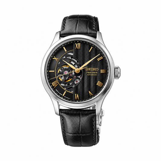 Seiko Presage Japanese Garden HCB008 Men's Black Open Heart Automatic Watch