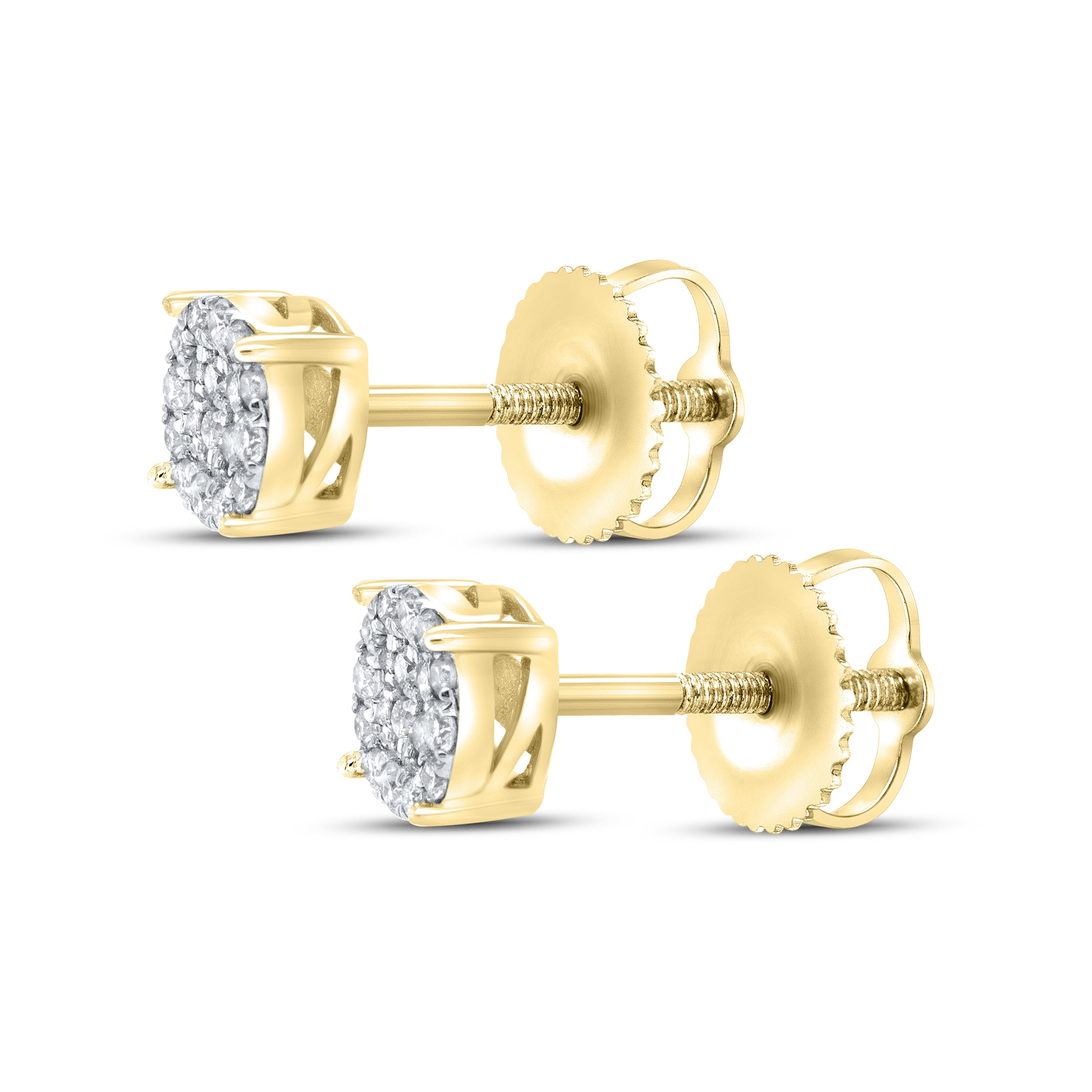 10K YELLOW GOLD 0.15 CTW DIAMOND EARRINGS