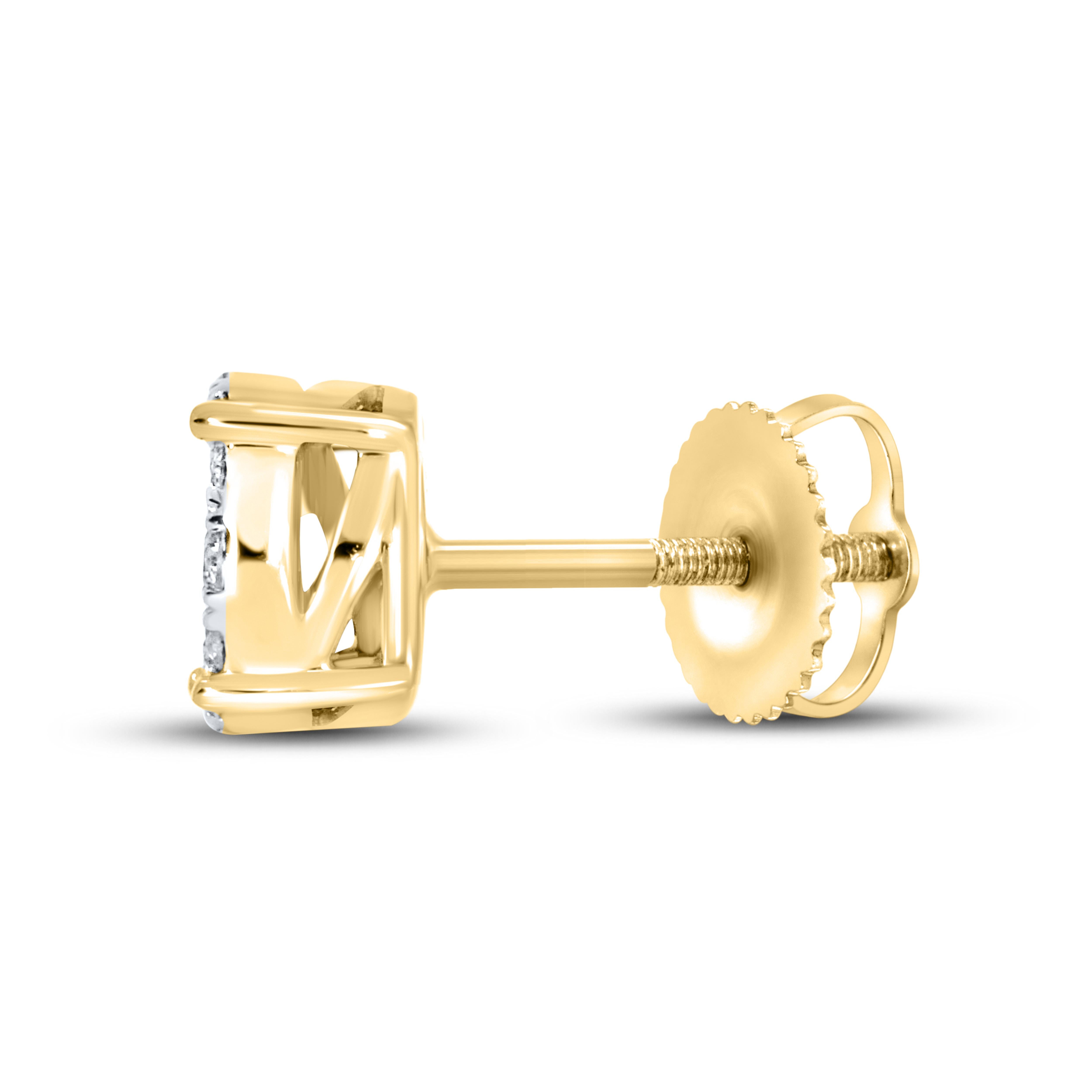 10K Yellow Gold Natural Diamond Earrings 0.26 CTW