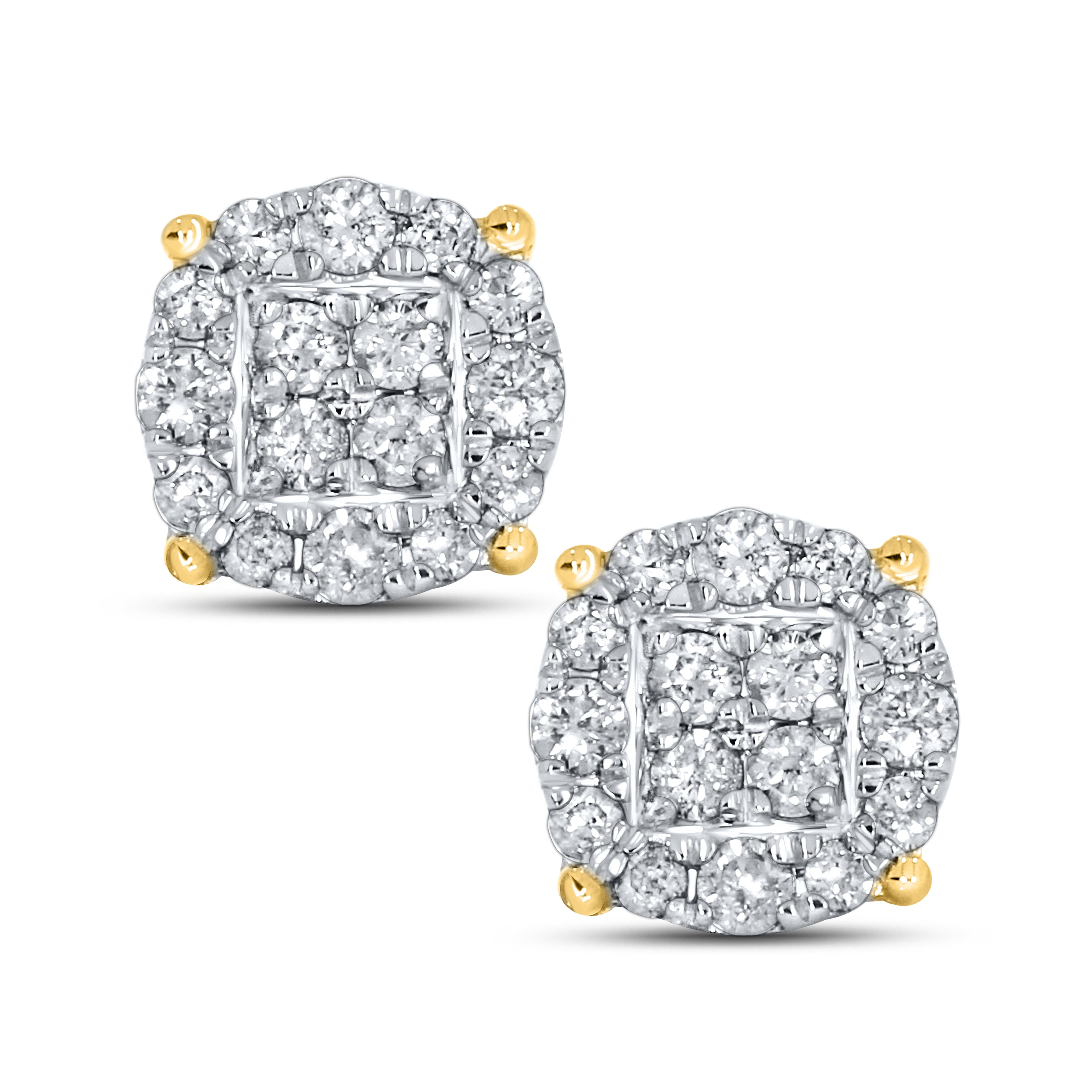10K Yellow Gold Natural Diamond Earrings 0.26 CTW