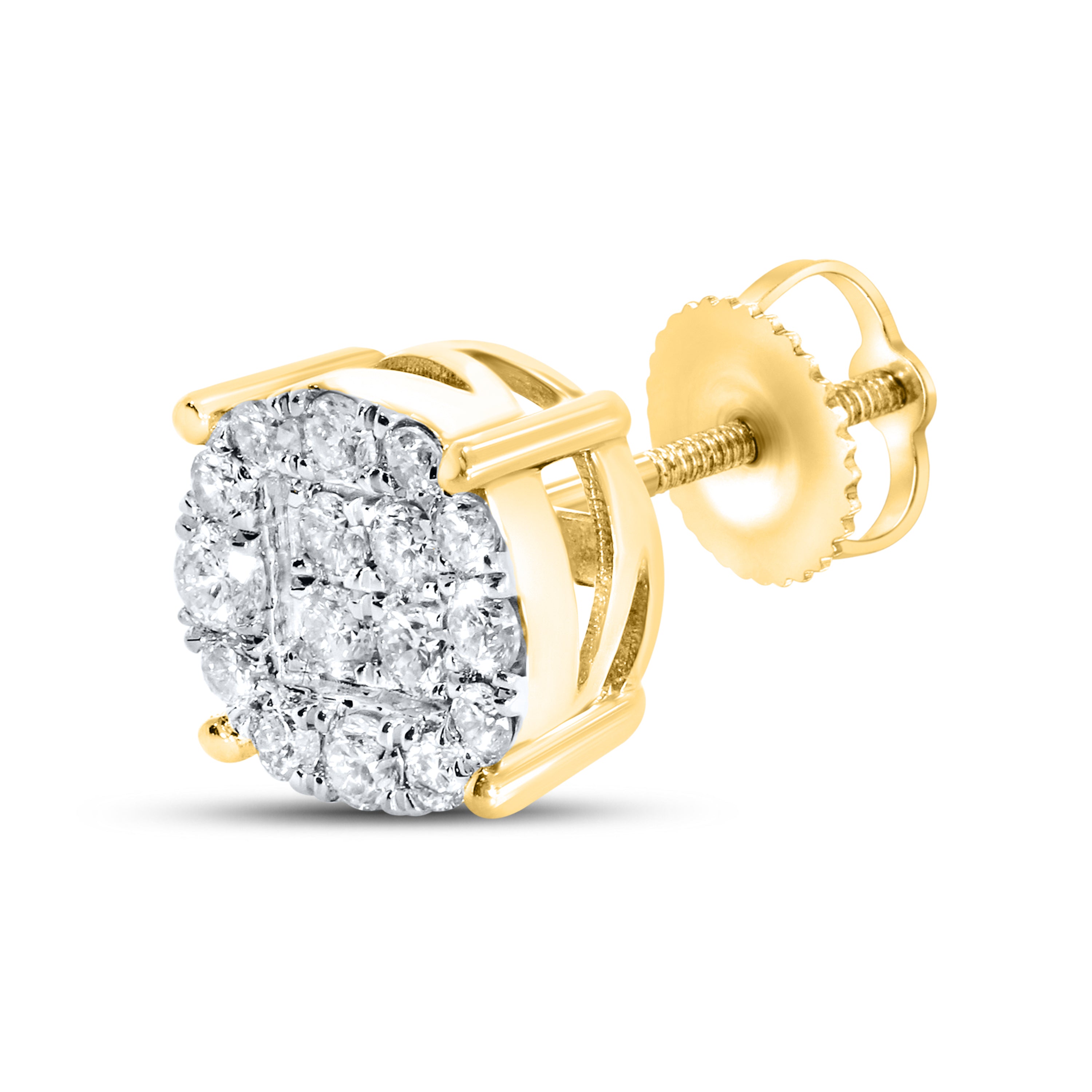 10KT YELLOW GOLD 0.53 CTW NATURAL DIAMOND EARRINGS