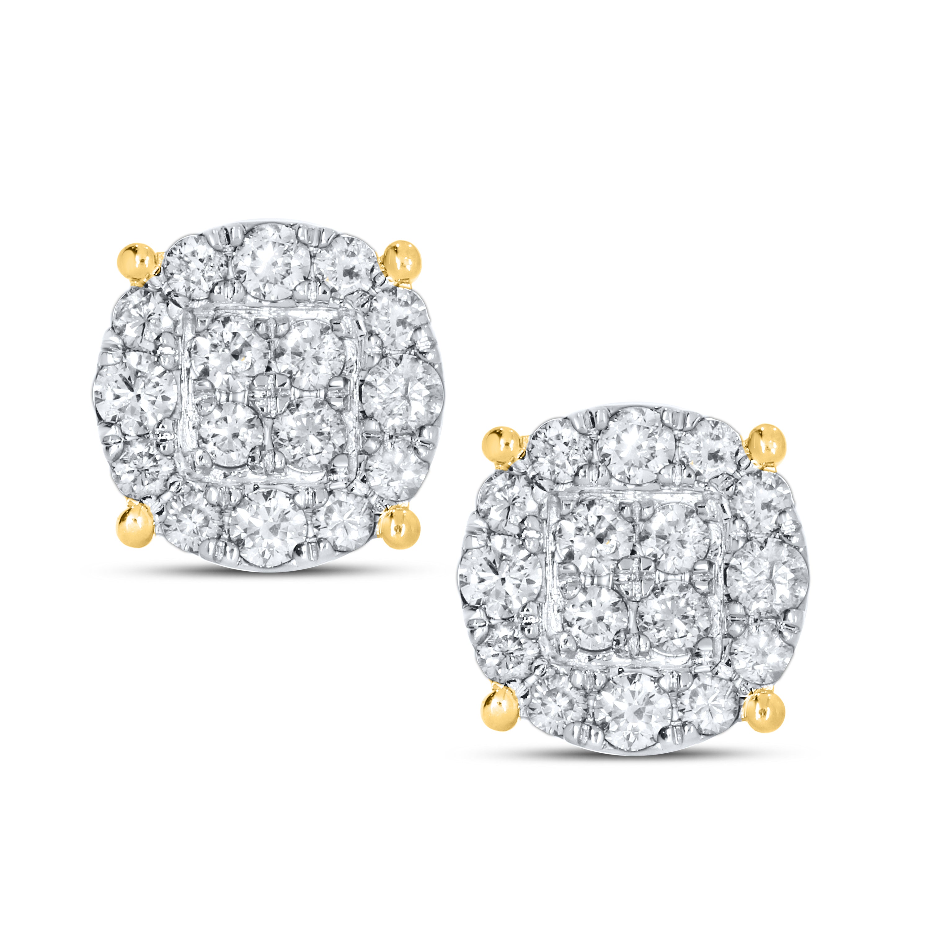 10KT YELLOW GOLD 0.53 CTW NATURAL DIAMOND EARRINGS