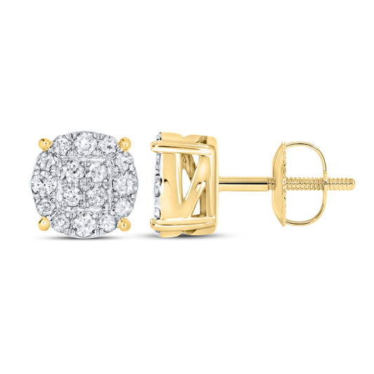 10KT YELLOW GOLD 0.53 CTW NATURAL DIAMOND EARRINGS